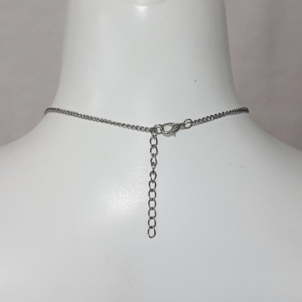 Puff Heart Pendant Dainty Silver Necklace - Picture 6 of 6